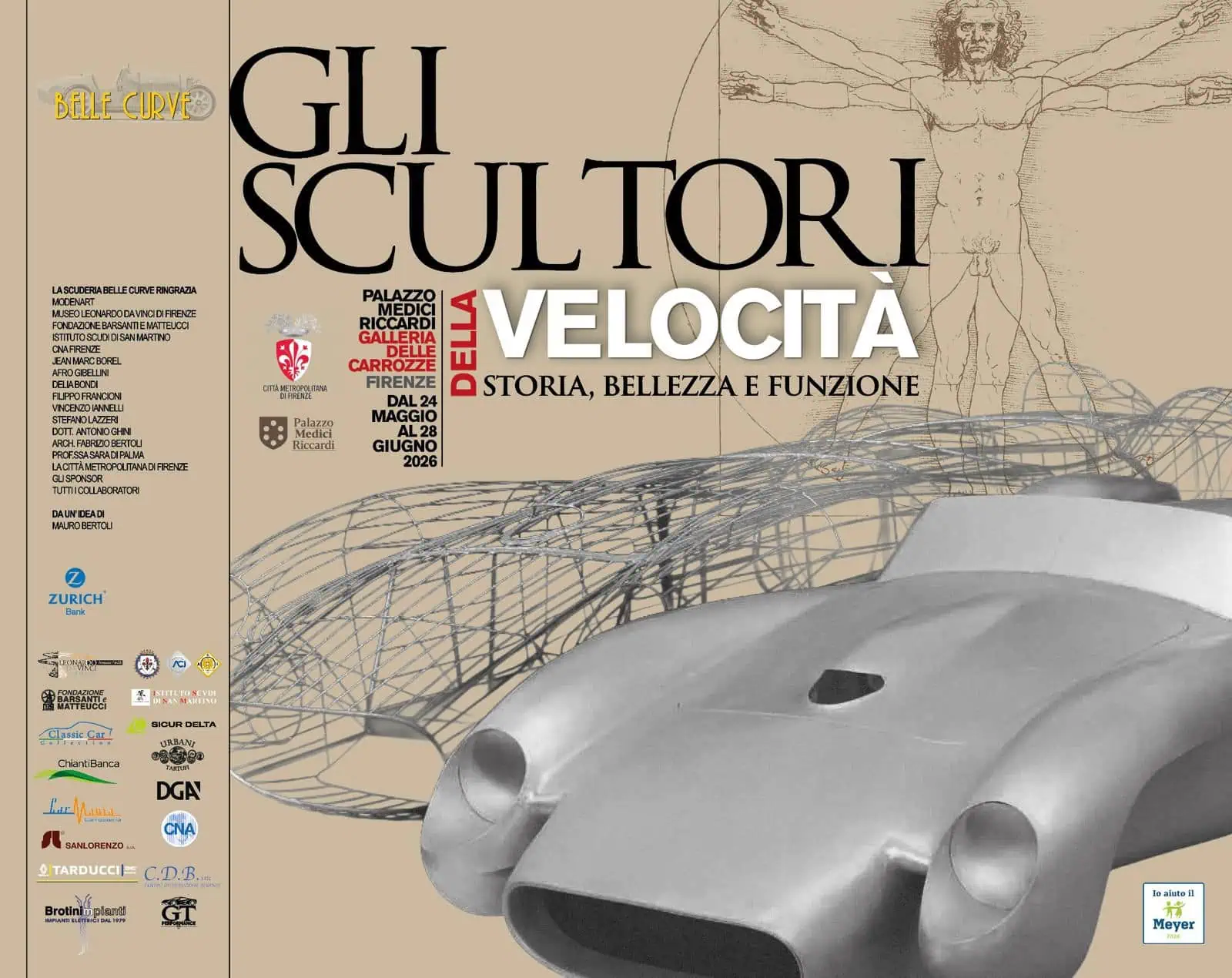 Locandina della mostra Gli Scultori della Velocità — Storia, bellezza e funzione, Firenze 2026